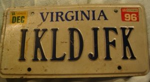IKLDJFK license plate