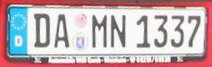 DAMN1337 license plate